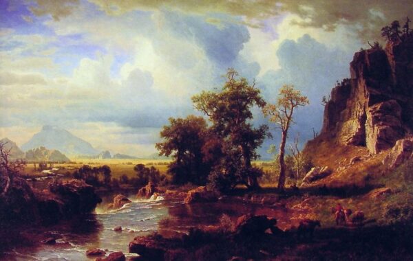 North Fork of the Platte Nebraska by Albert Bierstadt, hand-painted oil painting reproduction