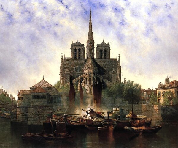 Notre Dame Paris by Edwin Deakin, hand-painted oil painting reproduction