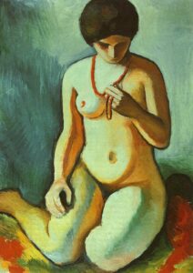 Nude With Coral Necklace by August Macke, hand-painted oil painting reproduction