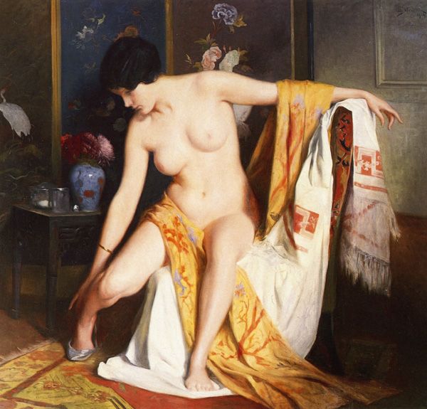 Nude in an Interior by Julius LeBlanc Stewart, hand-painted oil reproduction