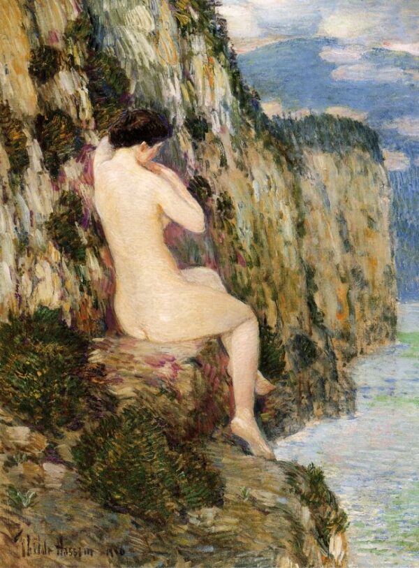 Nude on the Cliffs by Frederick Childe Hassam, hand-painted oil painting reproduction