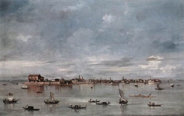 San Cristoforo – San Michele and Murano – Seen from the Fondamenta Nuove by Francesco Guardi, hand-painted oil painting reproduction