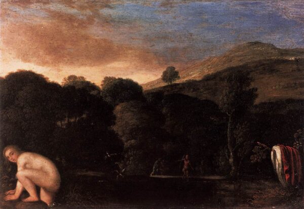 Nymph Fleeing Satyrs by Adam Elsheimer, hand-painted oil painting reproduction