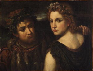 Nymph and Hunter by Paris Bordone, hand-painted oil painting reproduction
