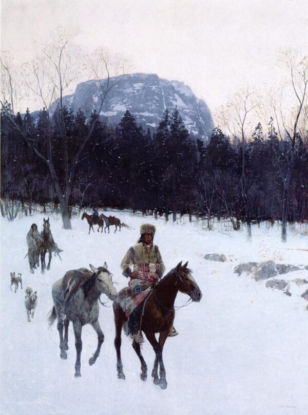 Obsidian Mountain in The Yellowstone by Henry Farny, hand-painted oil painting reproduction