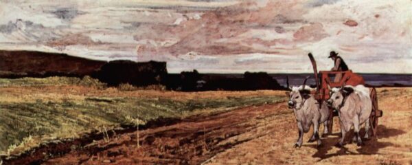 Ochsengespann by Giovanni Fattori, hand-painted oil painting reproduction