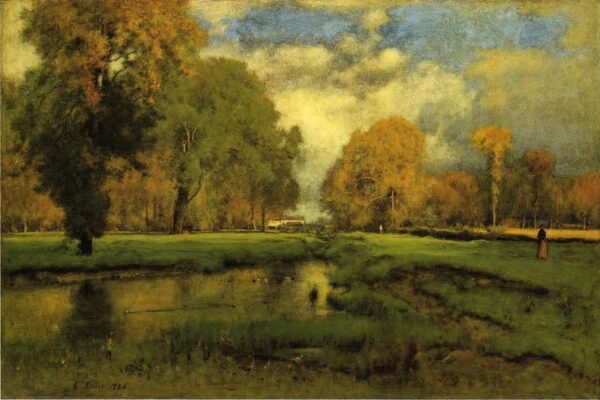 October by George Inness, hand-painted oil painting reproduction