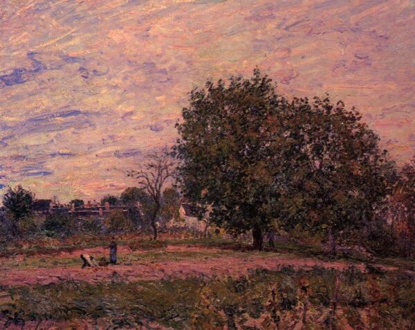 Walnut Trees, Sunset – Early Days of October by Alfred Sisley, hand-painted oil painting reproduction