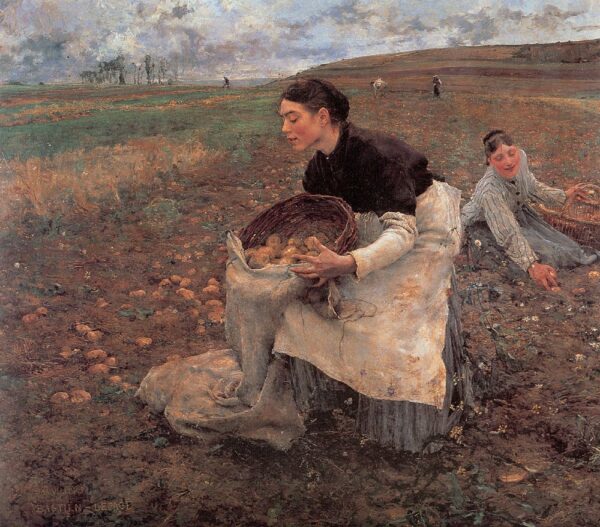 October – Gathering Potatoes by Jules Bastien-Lepage, hand-painted oil painting reproduction