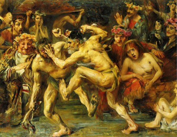 Odysseus Fighting with the Beggar by Lovis Corinth, hand-painted oil painting reproduction