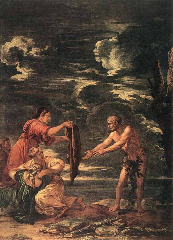 Odysseus and Nausicaa by Salvator Rosa, hand-painted oil painting reproduction
