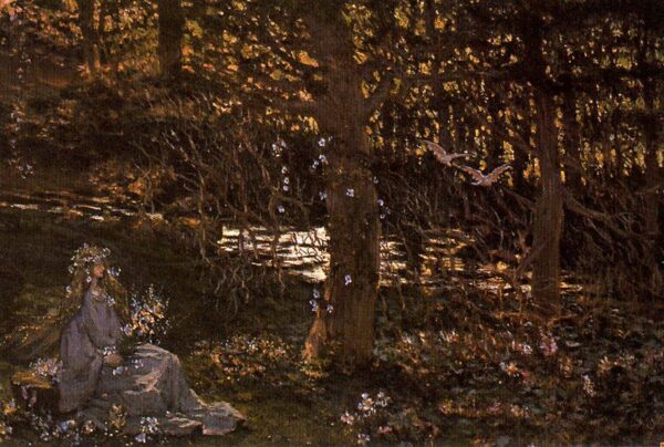 Ofelia en el Bosque by Antonio Muñoz Degrain, hand-painted oil painting reproduction