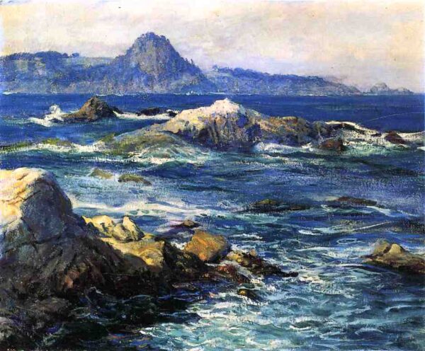 Off Mission Point by Guy Rose, hand-painted oil reproduction