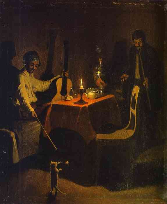 Officer And His Orderly by Pavel Fedotov, hand-painted oil reproduction
