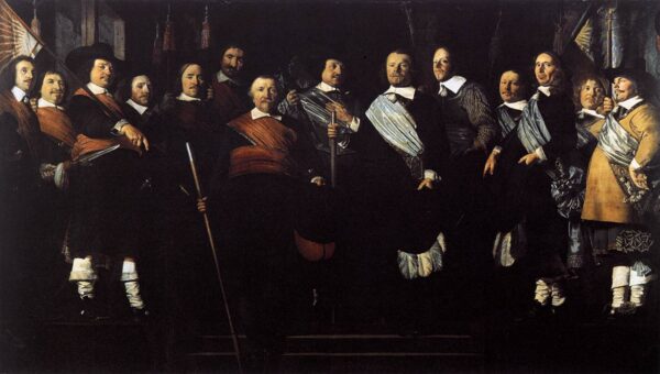 Officers and Standard-Bearers of the Old Civic Guard by Caesar van Everdingen, hand-painted oil painting reproduction
