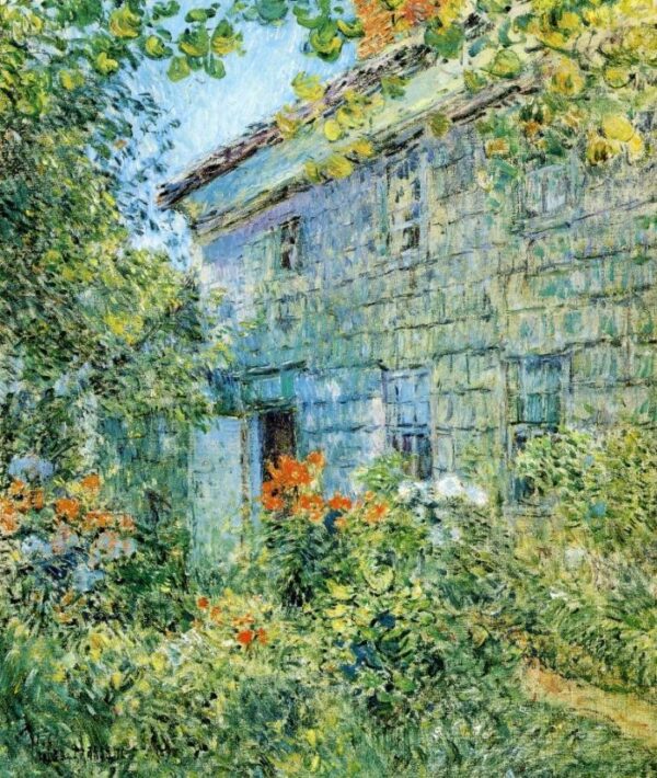 Old House and Garden, East Hampton by Frederick Childe Hassam, hand-painted oil painting reproduction