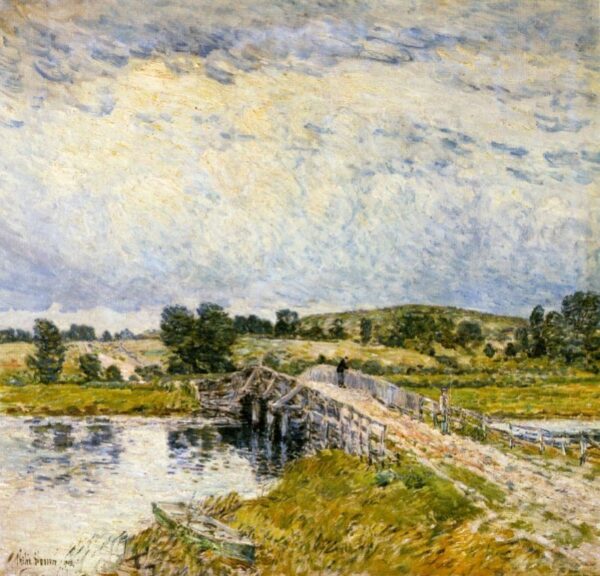 Old Lyme Bridge by Frederick Childe Hassam, hand-painted oil painting reproduction