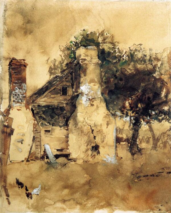 Old Powhatan Chimney by Robert Frederick Blum, hand-painted oil painting reproduction