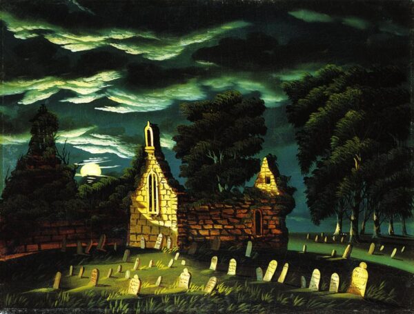 Old Sleepy Hollow Church by Thomas Chambers, hand-painted oil painting reproduction