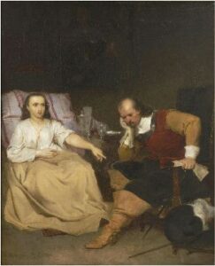 Oliver Cromwell and His Daughter by Emanuel Leutze, hand-painted oil painting reproduction