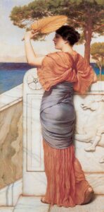On The Balcony by John William Godward, hand-painted oil painting reproduction