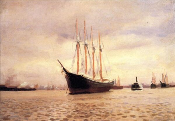 On The Delaware at Tacony by Thomas Pollock Anshutz, hand-painted oil painting reproduction