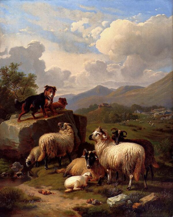 On The Lookout by Eugène Verboeckhoven, hand-painted oil painting reproduction