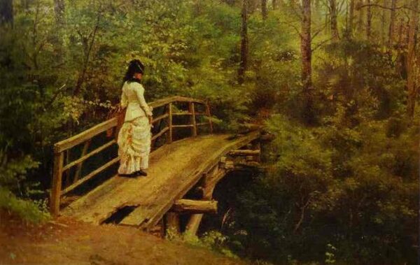 On a Bridge in Abramtsevo by Ilya Repin, hand-painted oil painting reproduction