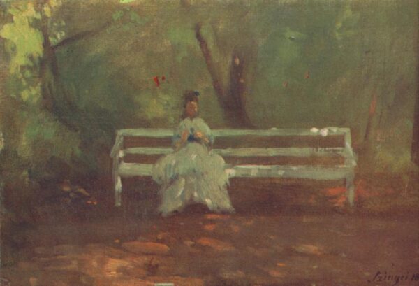 On a Garden Bench by Pál Szinyei Merse, hand-painted oil painting reproduction