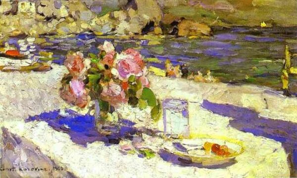 On a Seashore by Konstantin Korovin, hand-painted oil painting reproduction
