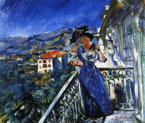 On the Balcony in Bordighera by Lovis Corinth, hand-painted oil painting reproduction