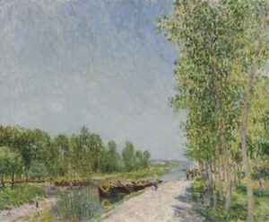 On the Banks of the Loing Canal by Alfred Sisley, hand-painted oil painting reproduction