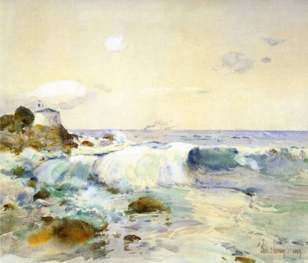 On the Brittany Coast by Frederick Childe Hassam, hand-painted oil painting reproduction