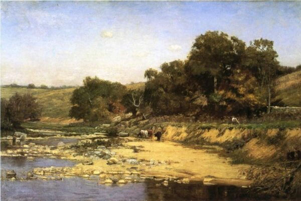 On the Muscatatuck by Theodore Clement Steele, hand-painted oil painting reproduction