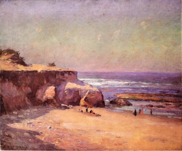 On the Oregon Coast by Theodore Clement Steele, hand-painted oil painting reproduction