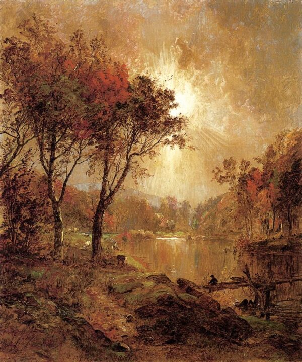 On the Ramapo River by Jasper Francis Cropsey, hand-painted oil painting reproduction