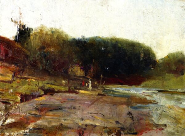 On the River Yarra near Heidelberg Victoria by Charles Conder, hand-painted oil painting reproduction