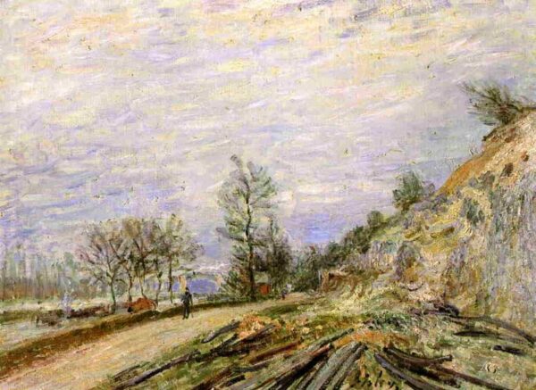 On the Road from Moret by Alfred Sisley, hand-painted oil painting reproduction