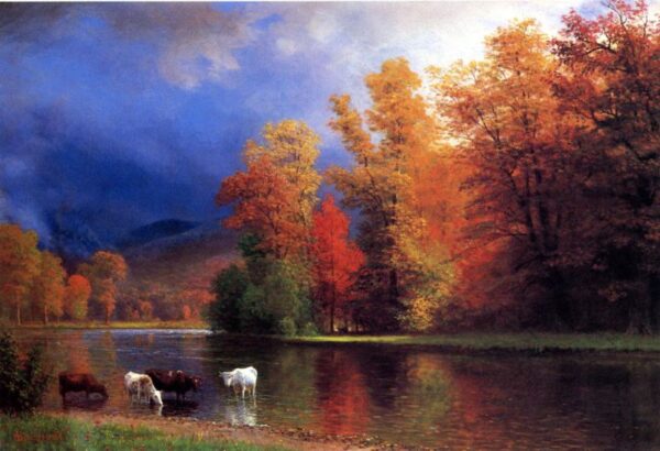 On the Saco by Albert Bierstadt, hand-painted oil painting reproduction