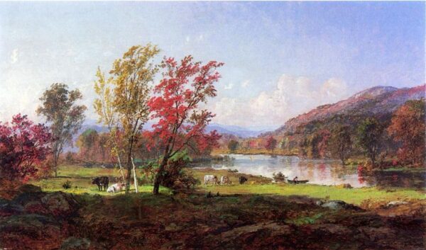 On the Saw Mill River by Jasper Francis Cropsey, hand-painted oil painting reproduction