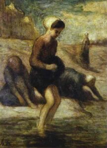 On the Shore by Honoré Daumier, hand-painted oil painting reproduction