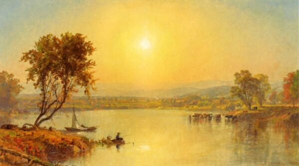 On the Susquahana River by Jasper Francis Cropsey, hand-painted oil painting reproduction
