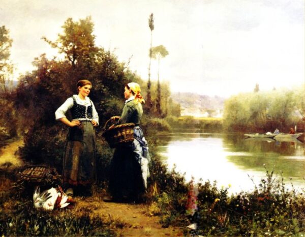On the Way to Market by Daniel Ridgway Knight, hand-painted oil painting reproduction