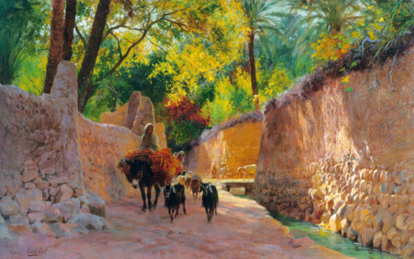 On the Way to Market by Eugene-Alexis Girardet, hand-painted oil painting reproduction