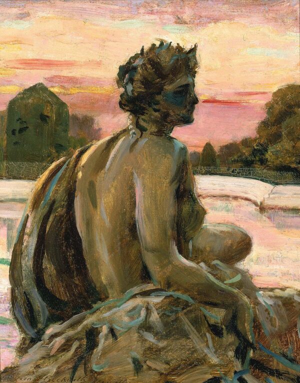 One of the Figures at the Parterre d’Eau by Carroll Beckwith, hand-painted oil painting reproduction
