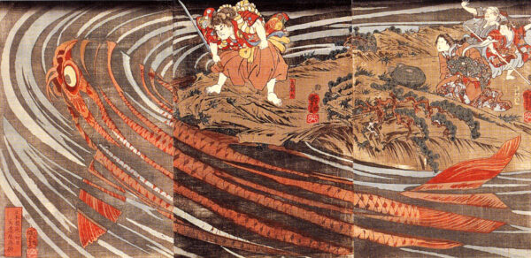 Oniwakamaru and the Giant Carp by Utagawa Kuniyoshi, hand-painted oil painting reproduction