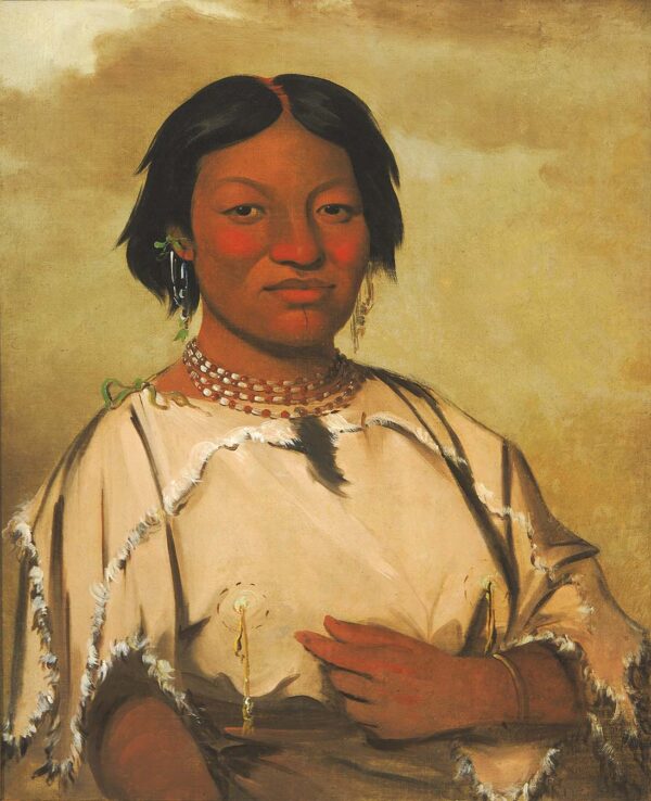 Oo je en a he a, Woman Who Lives in a Bear’s Den by George Catlin, hand-painted oil painting reproduction