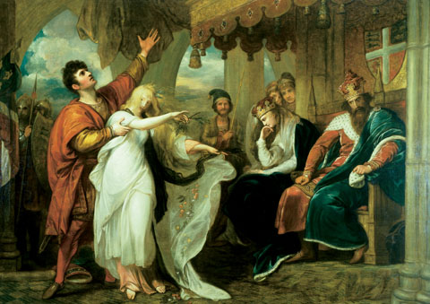 Ophelia and Laertes by Benjamin West, hand-painted oil reproduction