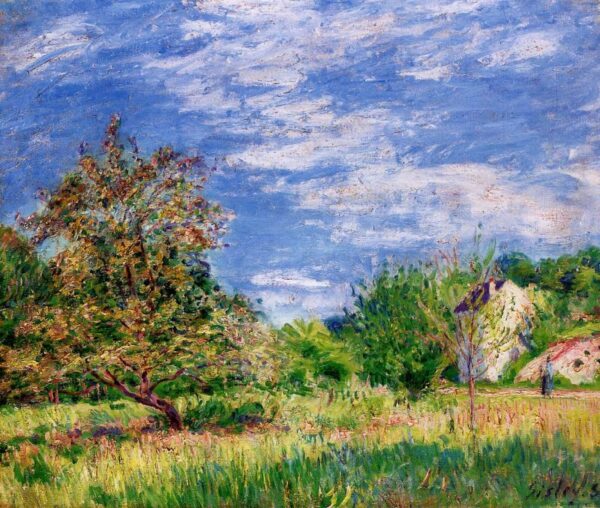 Orchard in Spring II by Alfred Sisley, hand-painted oil painting reproduction