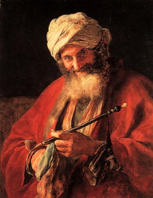 Oriental Man with Pipe by Nikolaos Gyzis, hand-painted oil painting reproduction